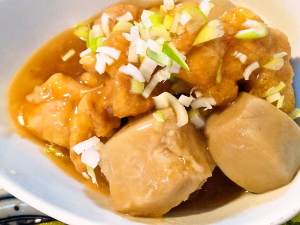 鶏肉と里芋の葛餡かけ