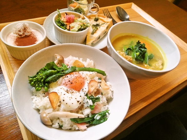 菜の花のカルボナーラ風まぜごはん