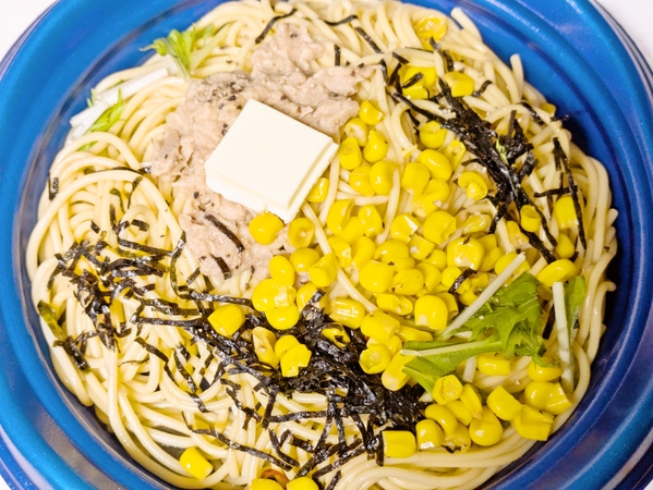 ツナコーンバター醤油パスタ
