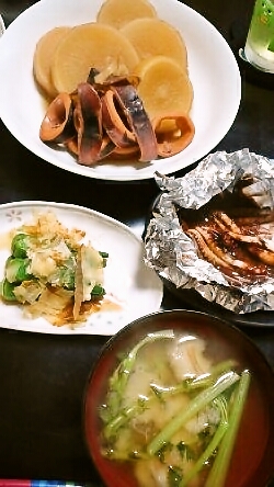 超 美味しく変換 大根とイカの煮物 イカゲソのわた焼き オクラのお浸し