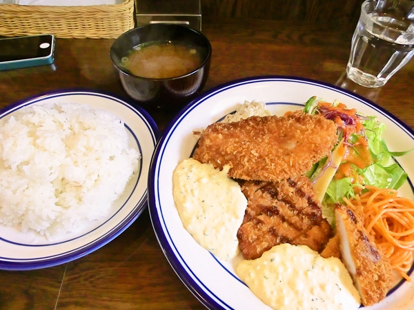 ミックスフライランチ　洋食　ひなた＠倉敷