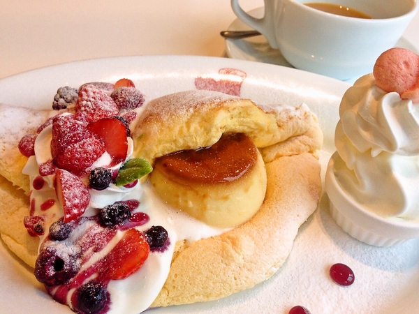 超 美味しく変換 サンタクリームのプリンパンケーキ