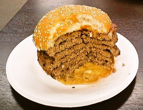 バーガーキングのワッパー野菜抜き肉6枚