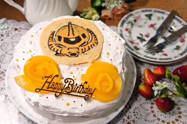 シャア専用ザクのキャラチョコでバースデーケーキ