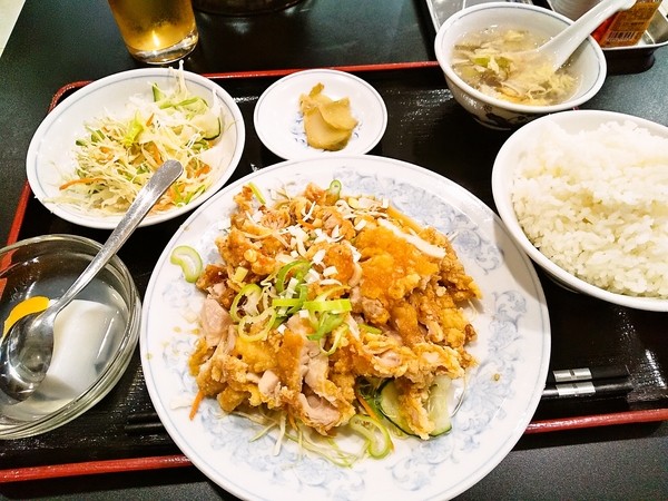 ワンコインの油淋鶏ランチ