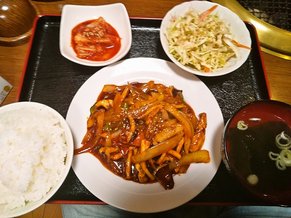 韓国風イカ炒め定食