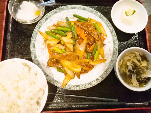 レバー四川風炒め定食