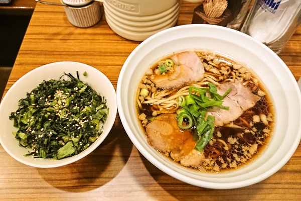青菜ご飯と尾道ラーメン