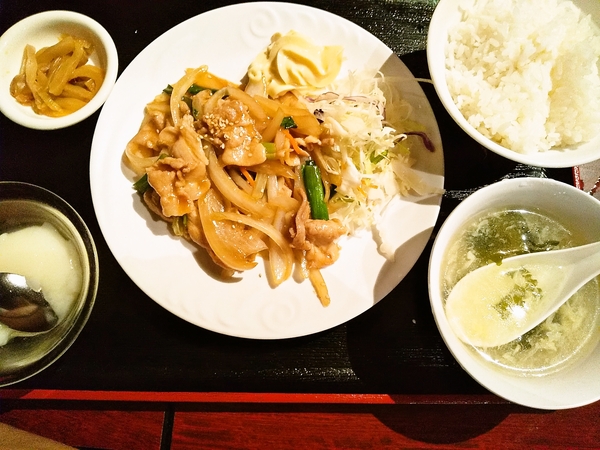 中華生姜焼き定食