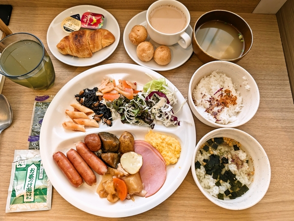 北海道大学近くのビジネスホテルの朝食（バイキング）