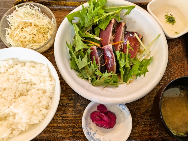 鰹のたたき定食