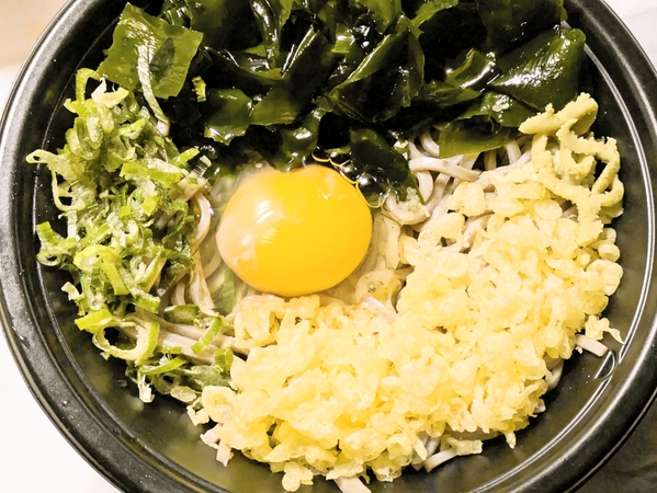 真冬に冷やしたぬき蕎麦