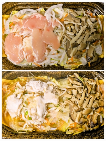 大山鶏と5種キノコのジュレぽん酢