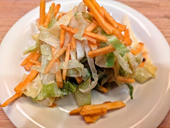 茹でキャベツのカラム一チョ和え