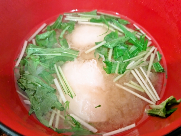 カブと水菜の味噌汁