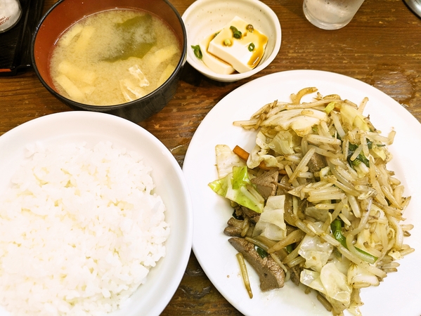 レバ野菜炒め定食