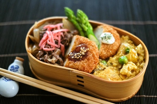 かに玉焼き肉弁当