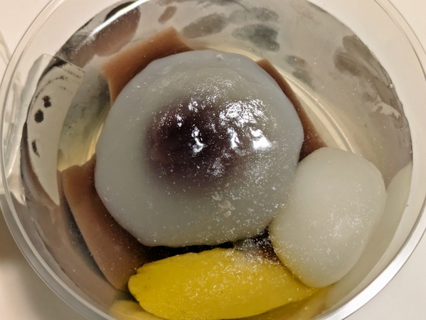 わらび玉と羊羹の南高梅ゼリーよせ