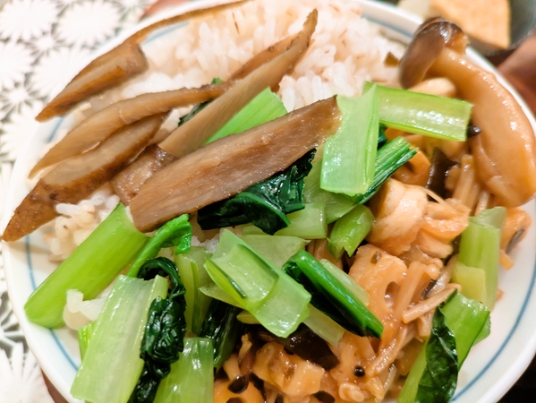 小松菜ゴボウ丼