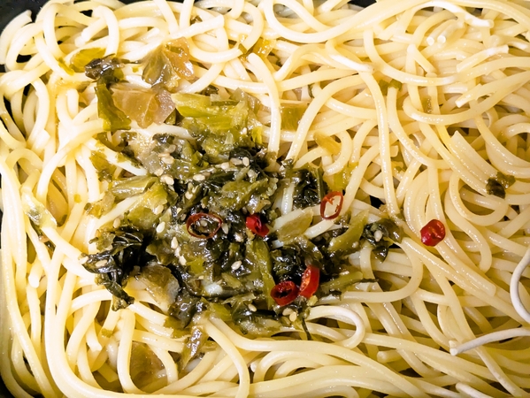 ピリ辛高菜パスタ