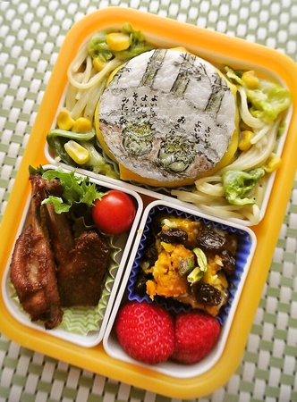 ふきのとう　絵手紙風お絵かきキャラ弁