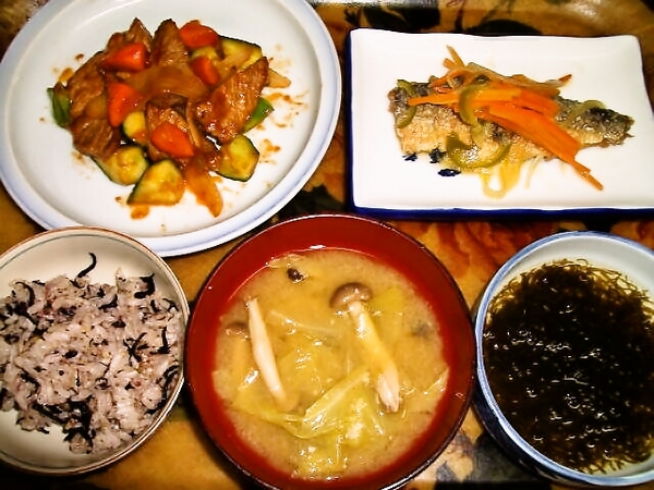 9/3の夕食　酢豚
