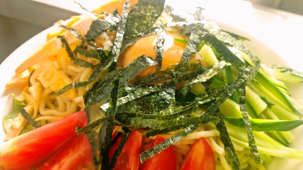 朝から冷し中華　(•ө•)♡