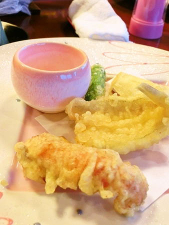 日奈久温泉　あらじゃくのてんぷら他