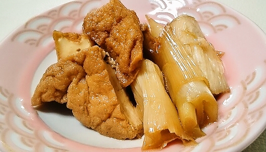 厚揚げとネギの煮物