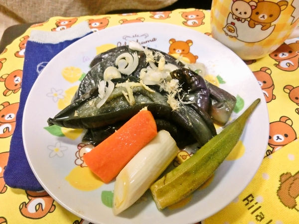 ナスの煮浸しとオクラのマリネ
