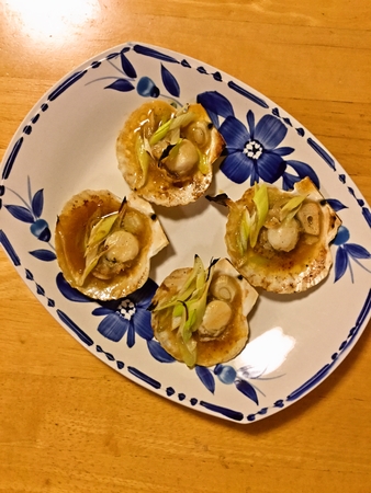 千葉名物 「ホタテのネギバタ焼き」