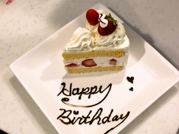 ランチセットケーキ。お誕生日おめでとうございます。