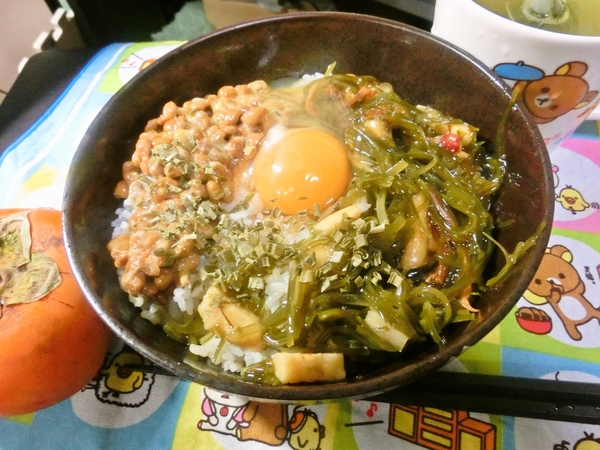 昆布と納豆の朝食ＴＫＧ