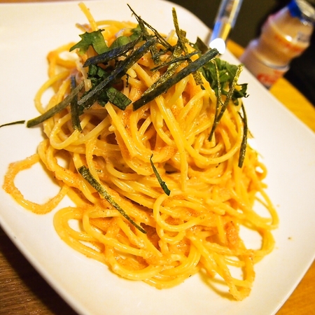 明太子マヨパスタ。