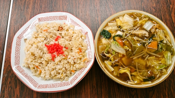 八宝菜そば定食＠自由軒