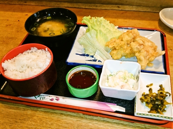 丹波茶屋＠福知山駅前の日替わり定食（今日はとり天）