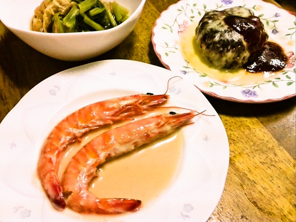 今夜はいただきものと余り物の夕飯☆