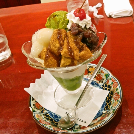 抹茶わらび餅パフェ☆