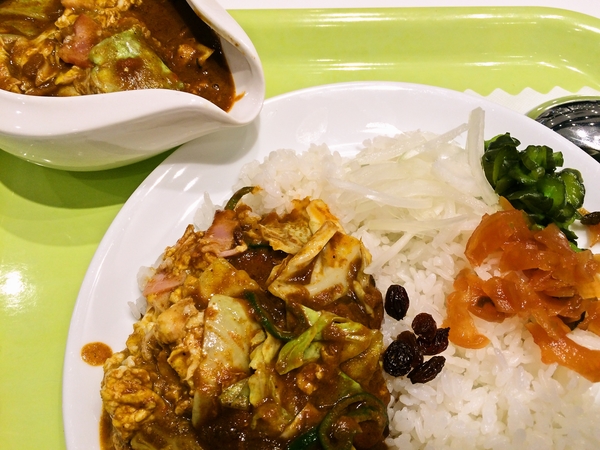 夢民のベーコンエッグ野菜＋ほうれん草