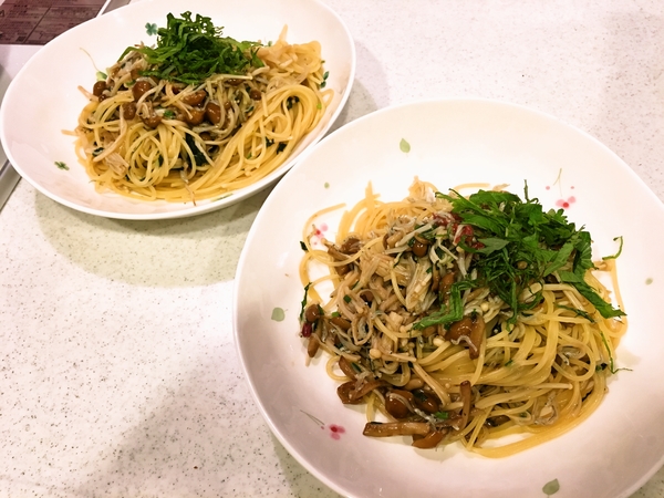 なめこの和風パスタ