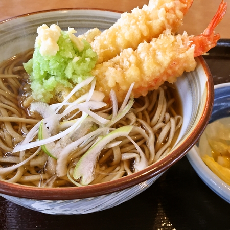 長野県信濃町 道の駅しなの おろしエビ天蕎麦