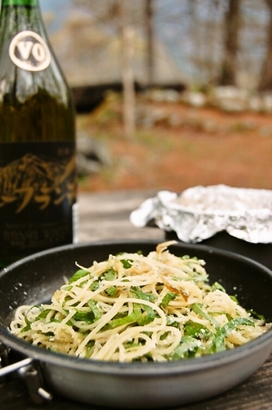 お山でごはん！青じそとじゃこのパスタ