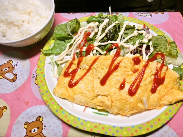 今朝のチーズオムレツ
