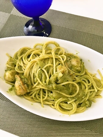ほたてのジェノベーゼパスタ