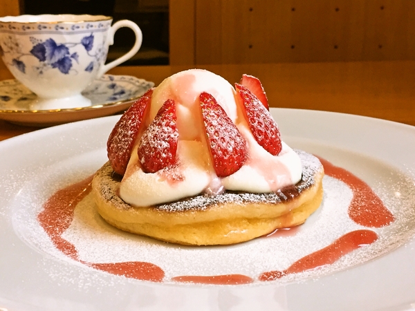 とちおとめパンケーキ ドリンクセット