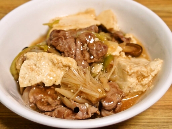 くずし豆腐＆豚肉＆きのこ煮込み