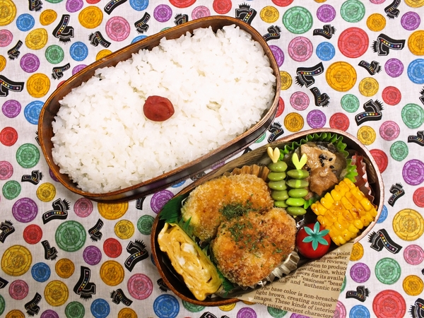南瓜コロッケと茄子の煮物弁当 １