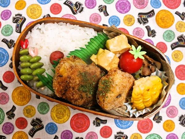 南瓜コロッケと茄子の煮物弁当 ２