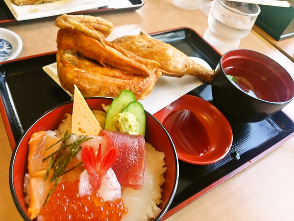 なるとの半身揚げ、ランチセット