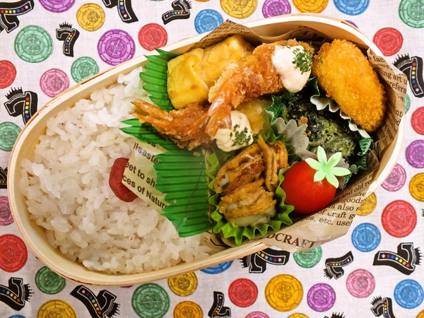 エビフライとベビーホタテのマヨぽん焼き弁当2